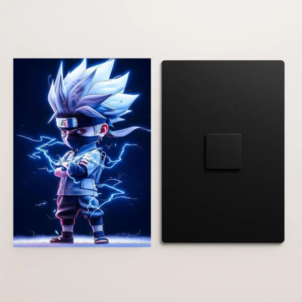 kakashi lightning style chibi metal poster front and back preview
