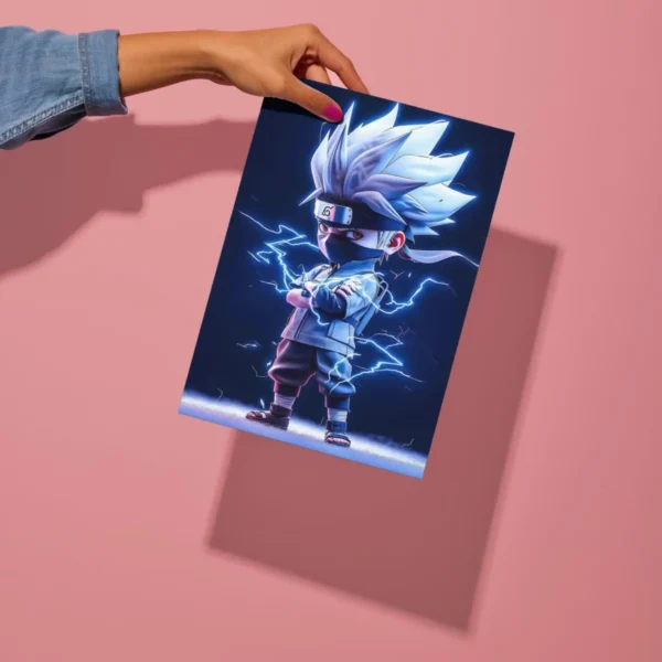 kakashi lightning style chibi metal poster preview