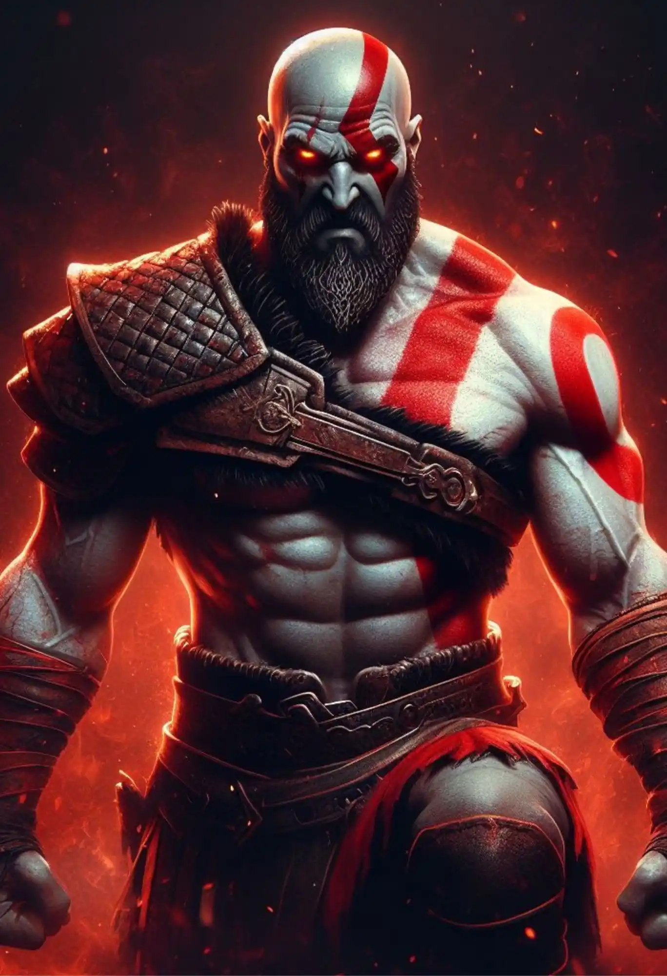 kratos god of war metal poster