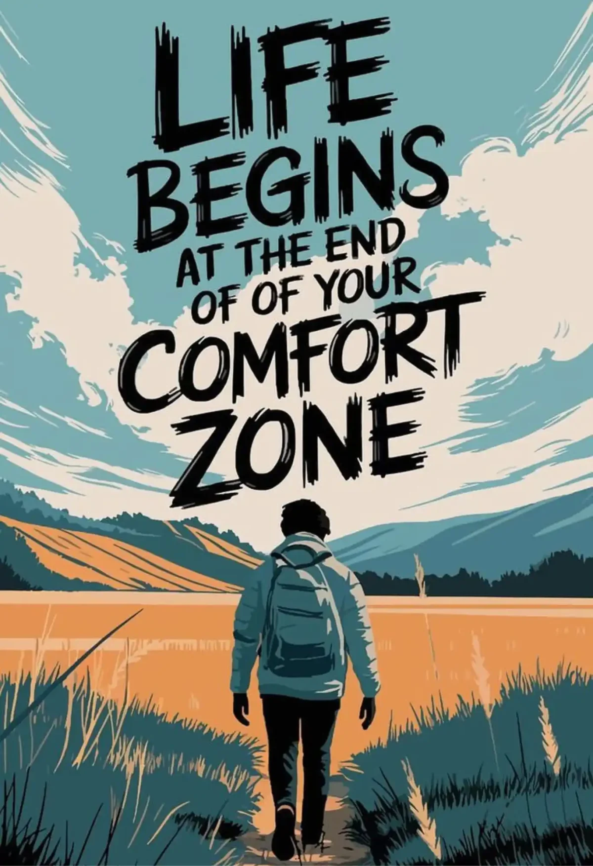 life begins quote metal poster