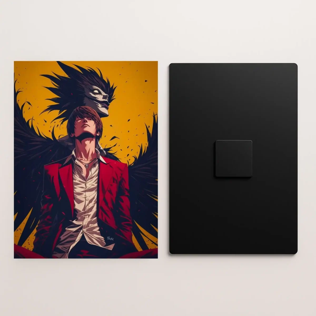 light yagami death note metal poster front and back preview