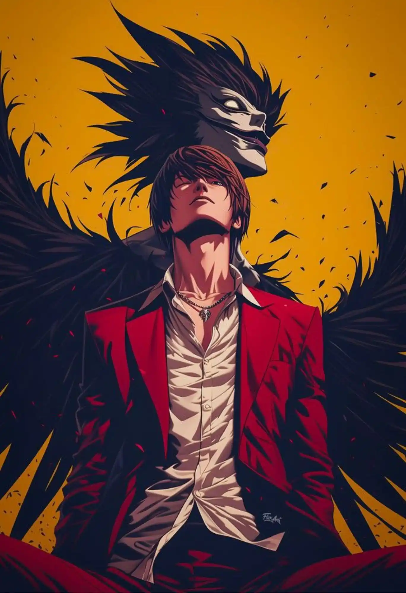light yagami death note metal poster