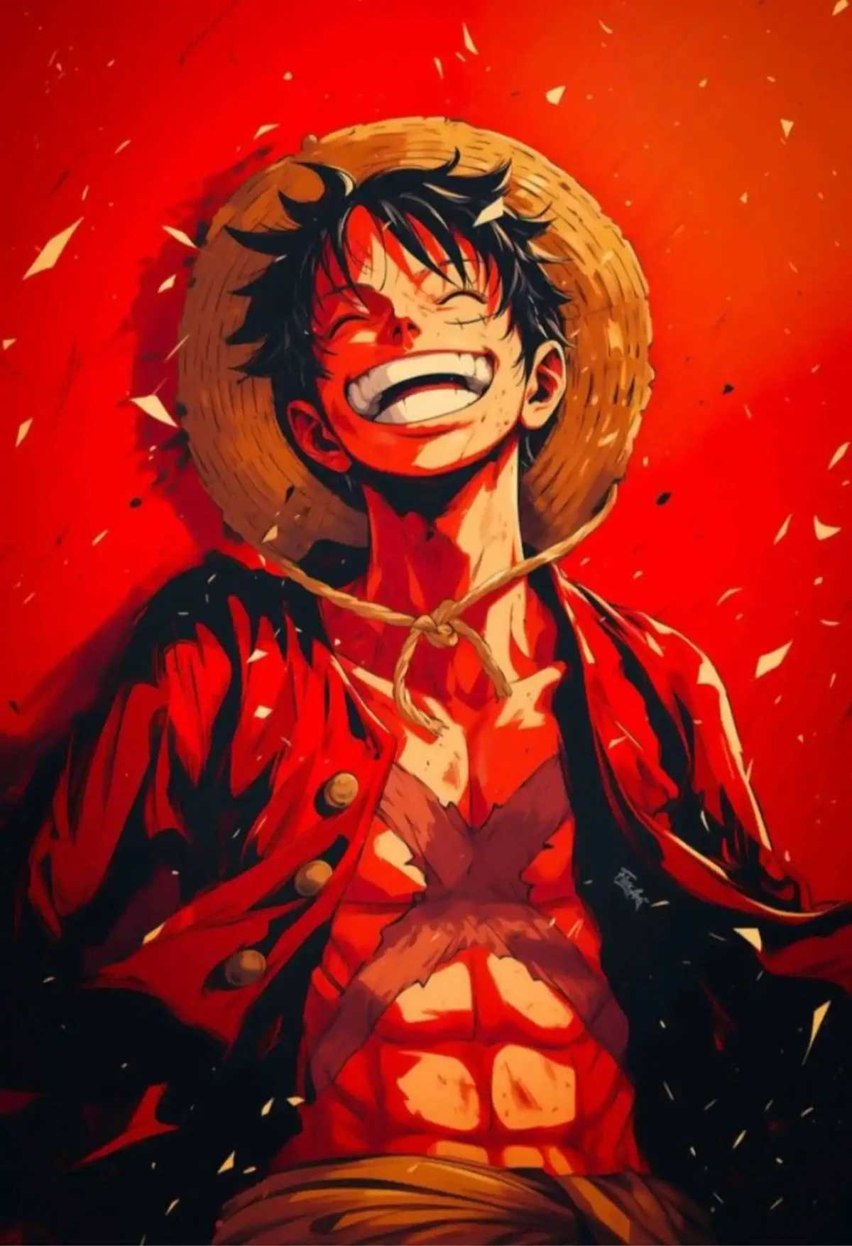 luffy burning spirit metal poster