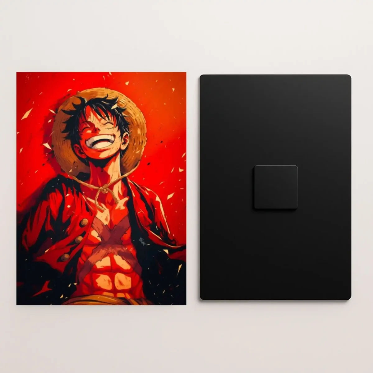 luffy burning spirit metal poster front and back preview