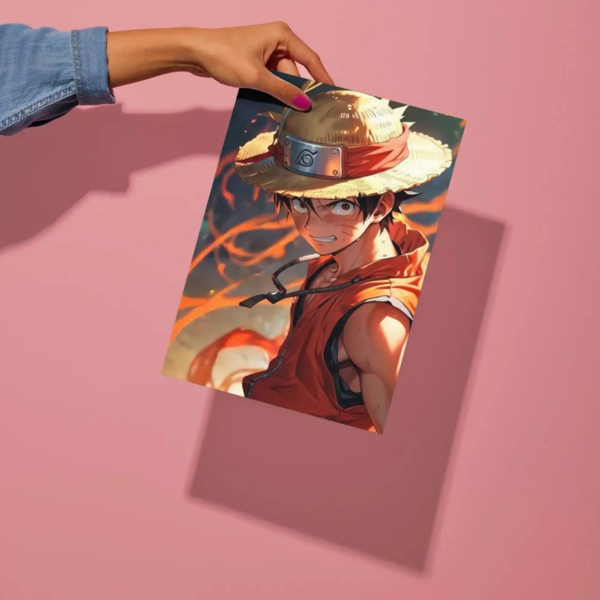 luffy straw hat warrior metal poster preview