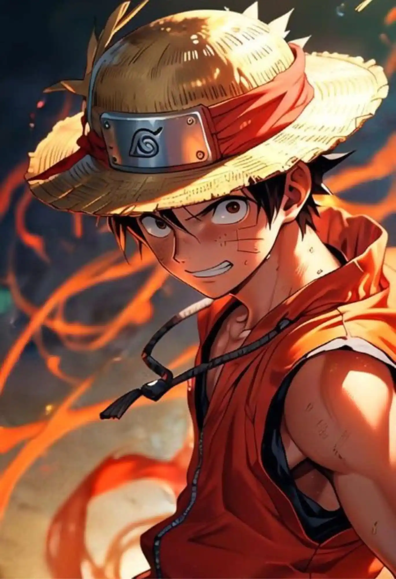 luffy straw hat warrior metal poster