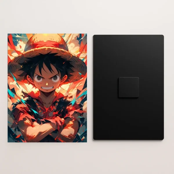 luffy unstoppable spirit metal poster front and back preview