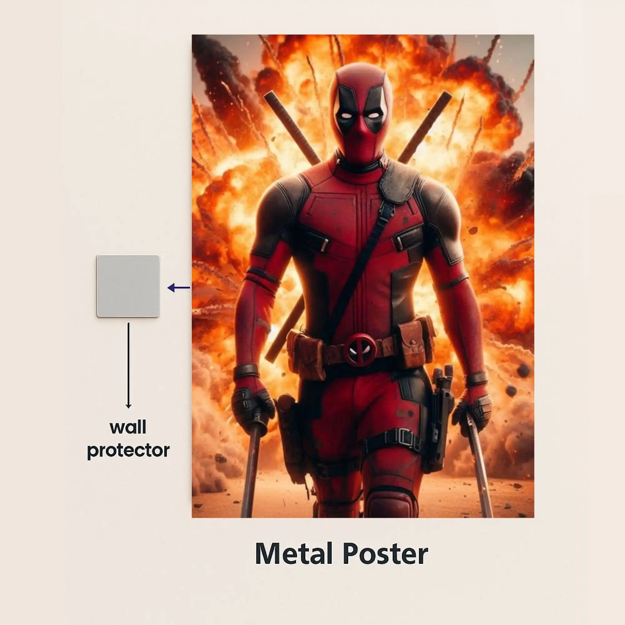 marvel daredevil metal poster with wall protector