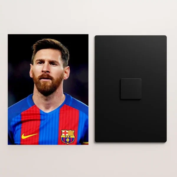 messi football legend metal poster front and back preview