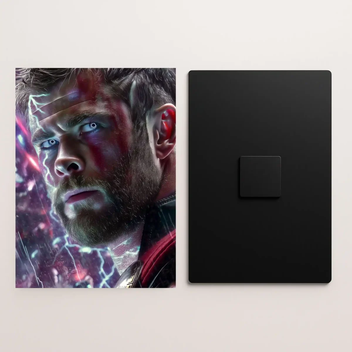 mighty thor god of thunder marvel metal poster front and back preview