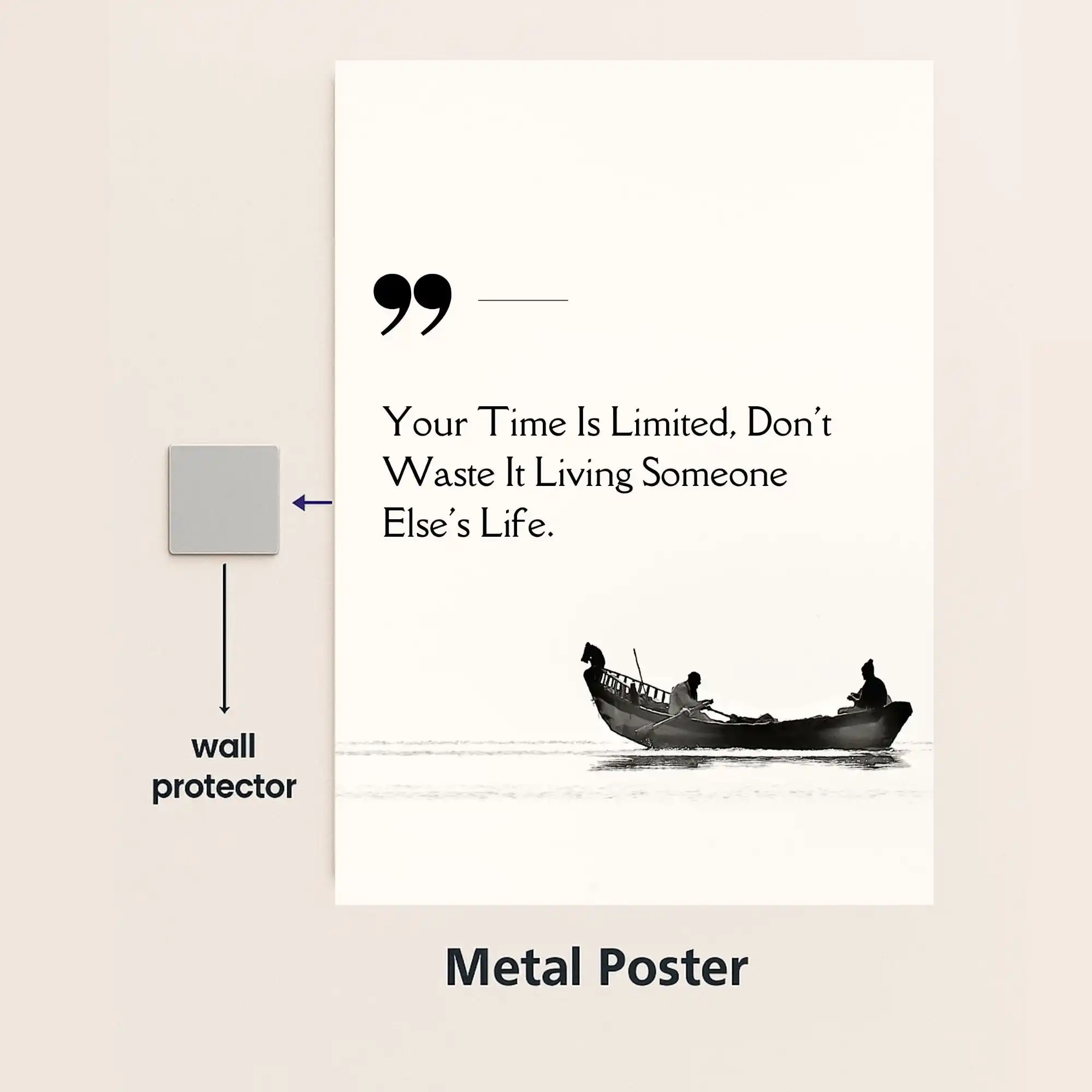 motivational life quote metal poster with wall protector