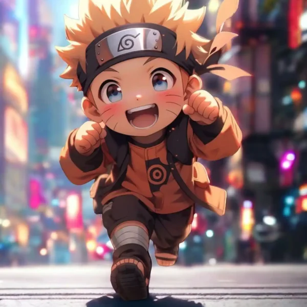 naruto uzumaki chibi style metal poster