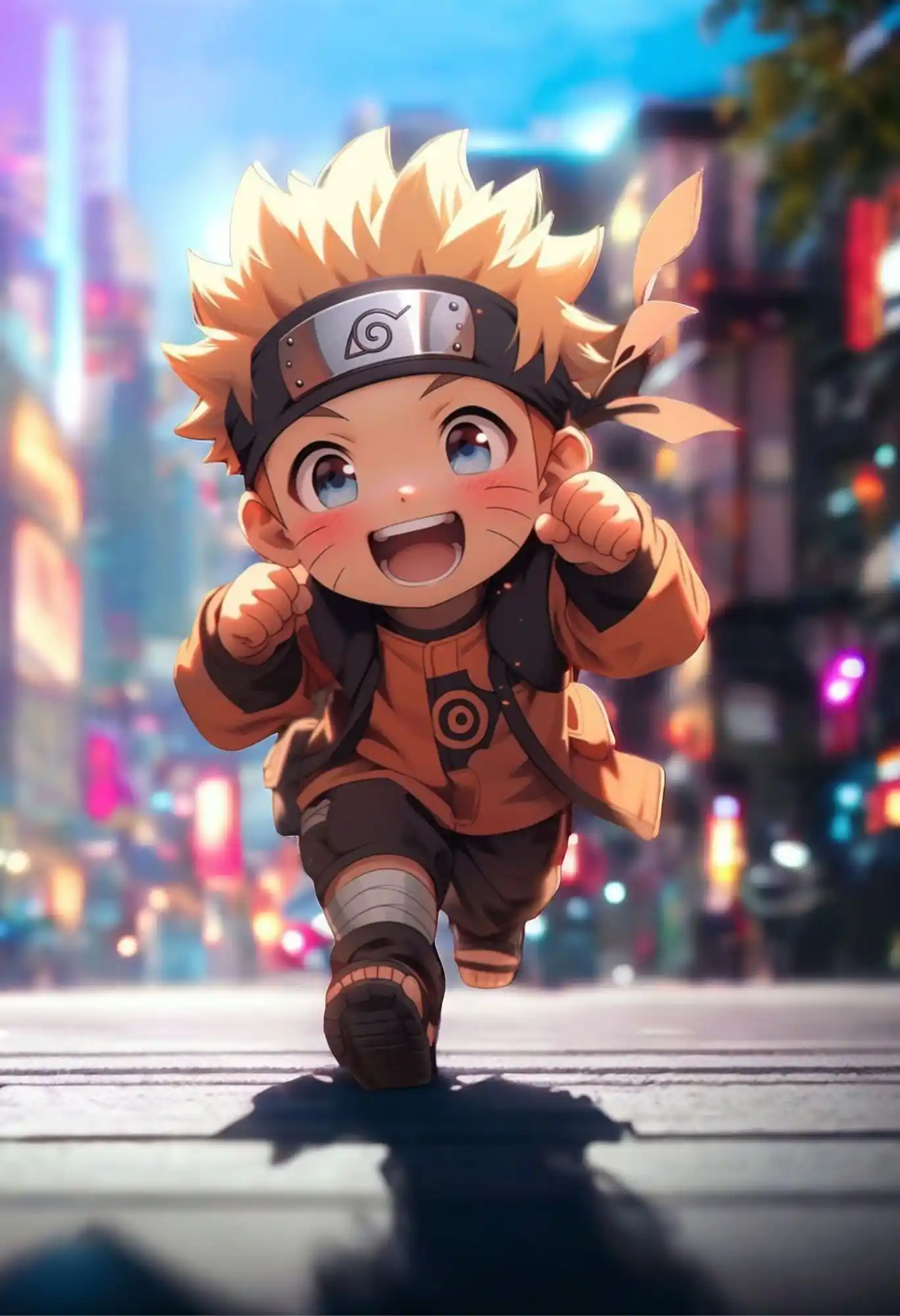 naruto uzumaki chibi style metal poster