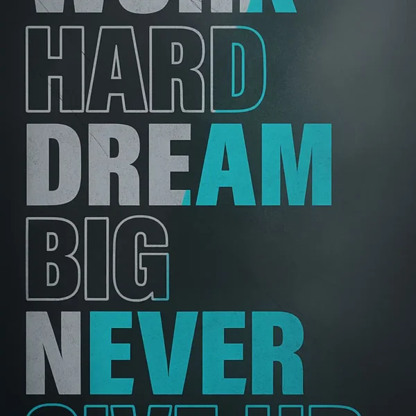 never give up quote metal poster
