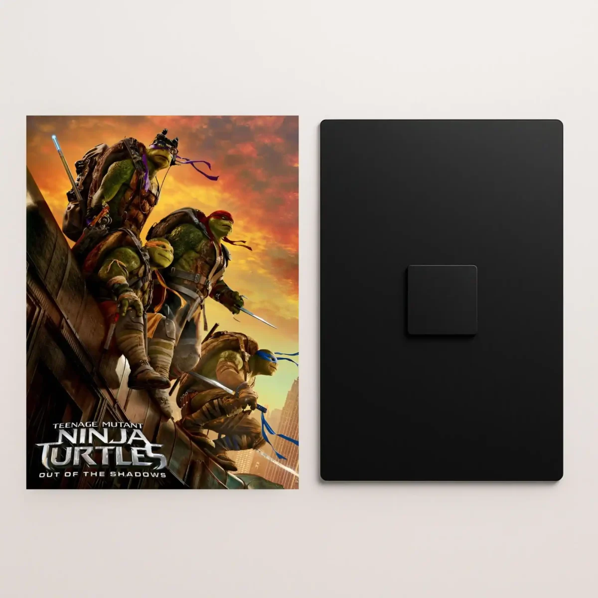 ninja turtles movie metal poster front and back preview