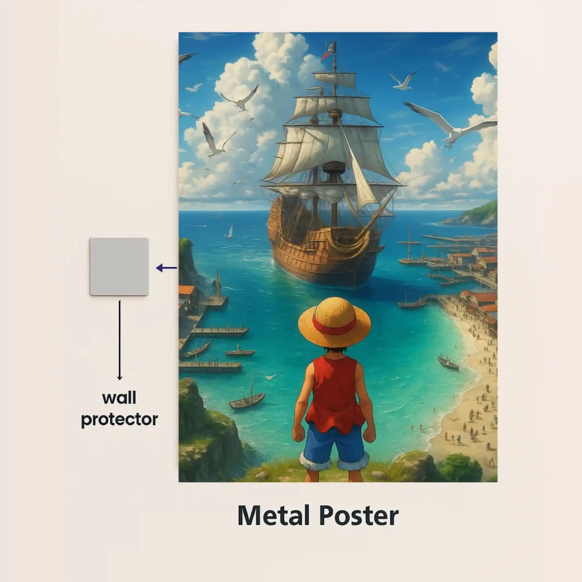 one piece dream adventure metal poster with wall protector