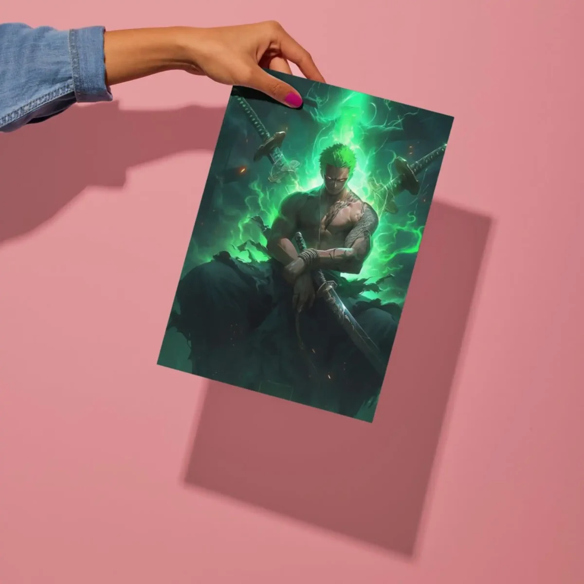 one piece roronoa zoro metal poster preview