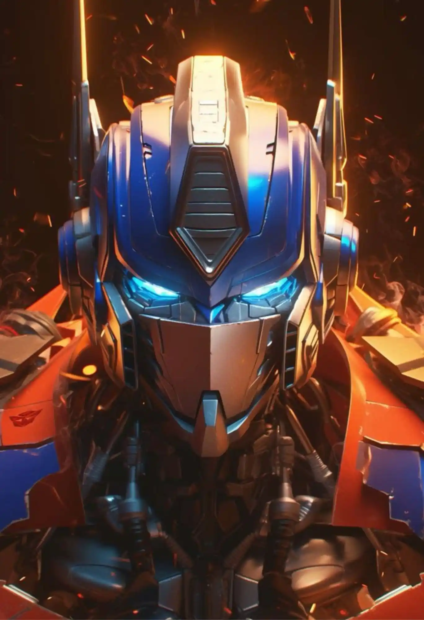 optimus prime cybertron war metal poster
