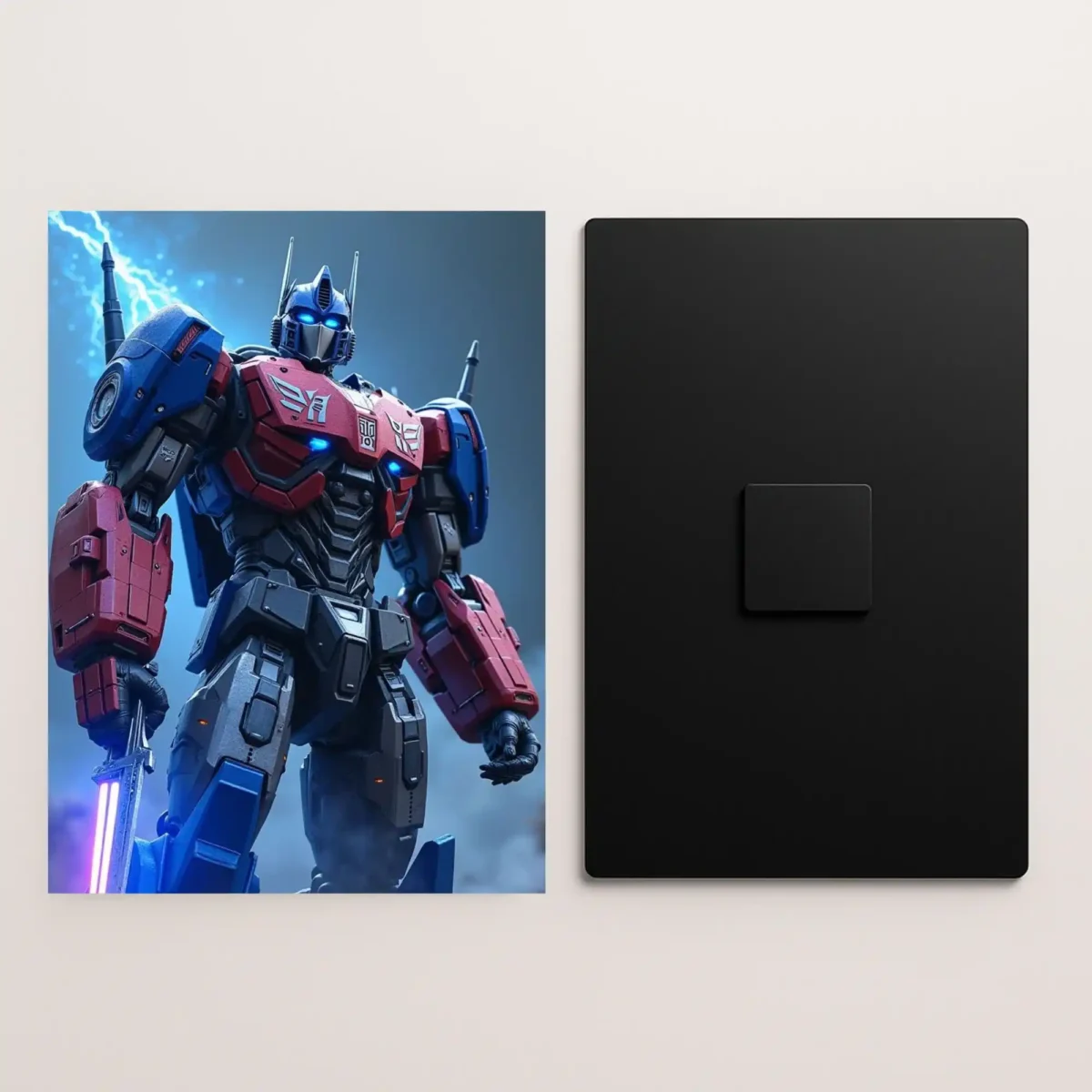 optimus prime metal poster front and back preview