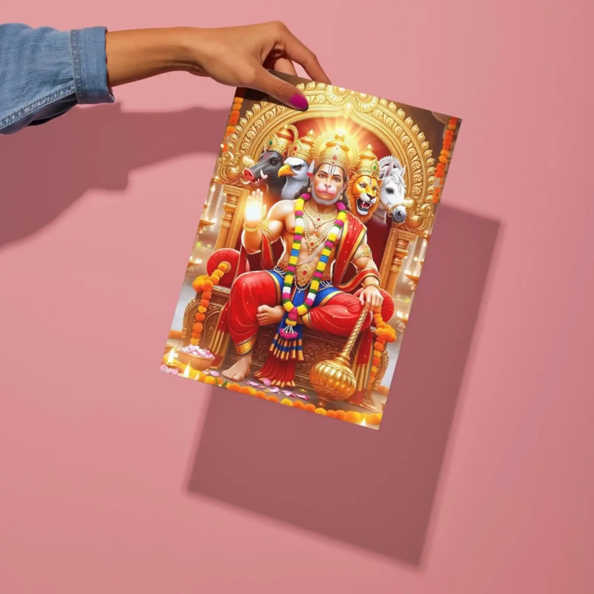 panchmukhi hanuman ji metal poster preview