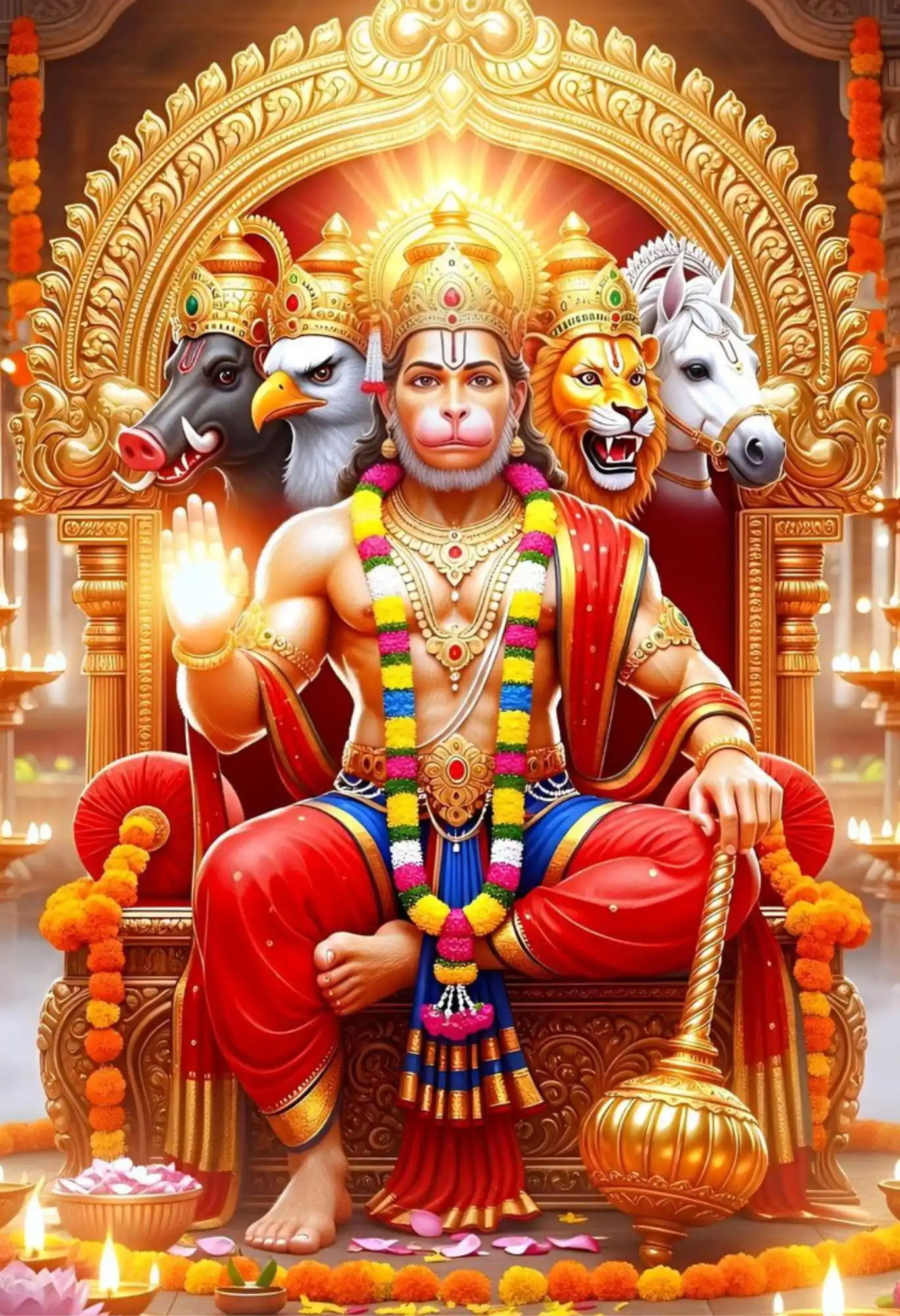 panchmukhi hanuman ji metal poster