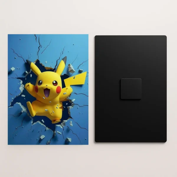 pikachu metal poster front and back preview