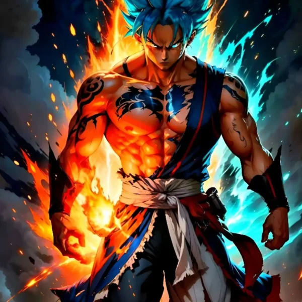 powerful super saiyan goku dbz metal poster