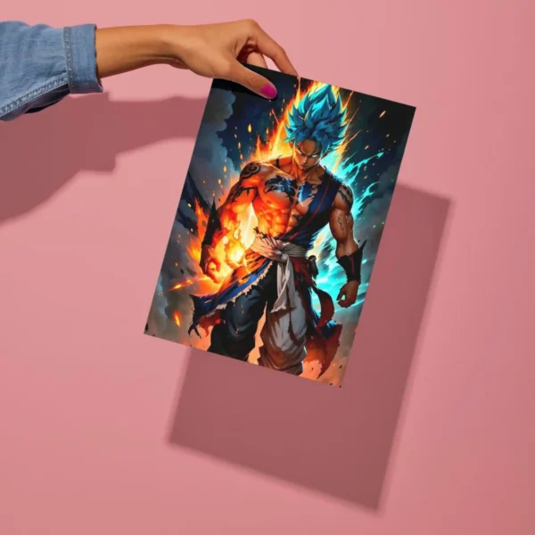 powerful super saiyan goku dbz metal poster preview