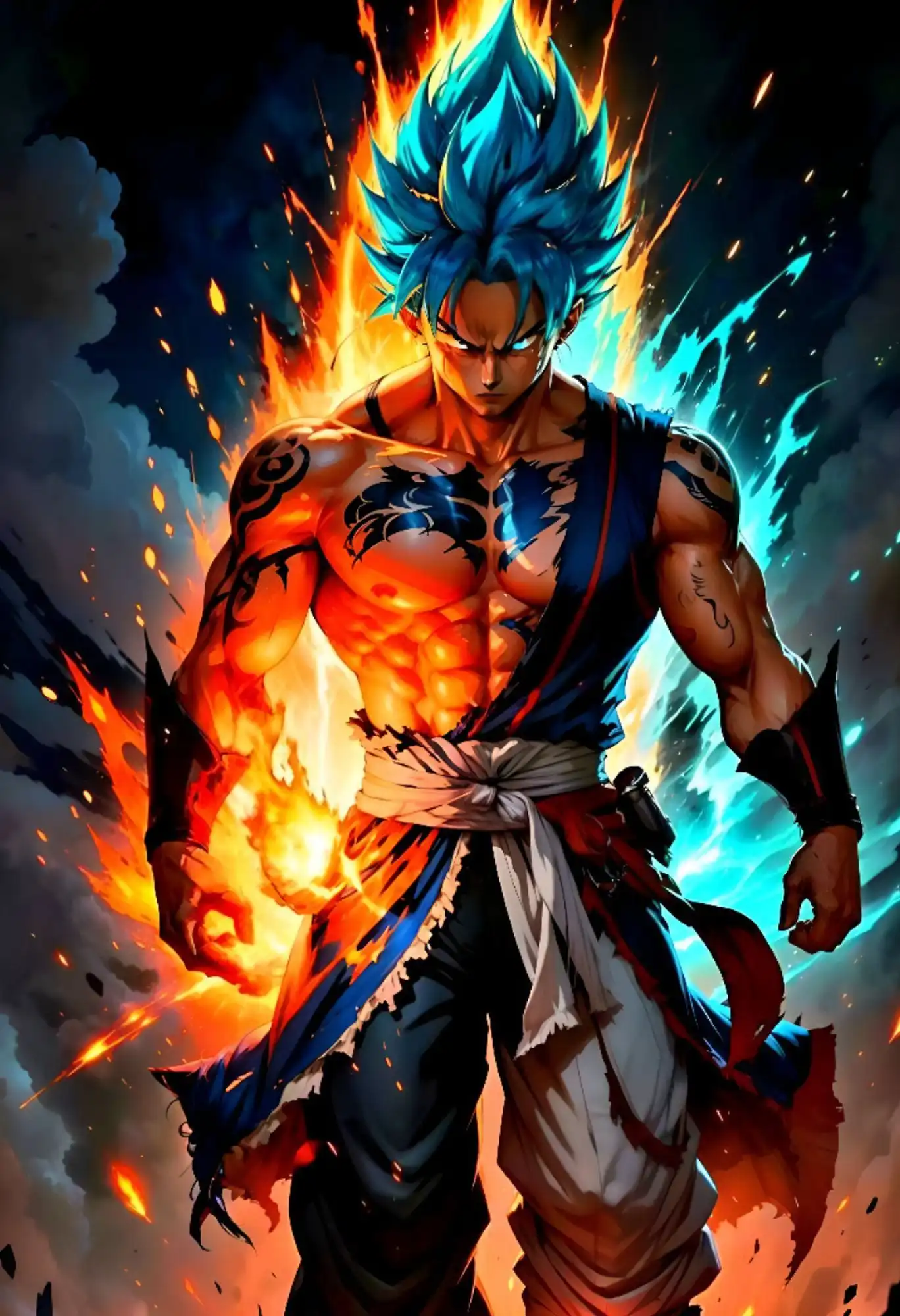 powerful super saiyan goku dbz metal poster