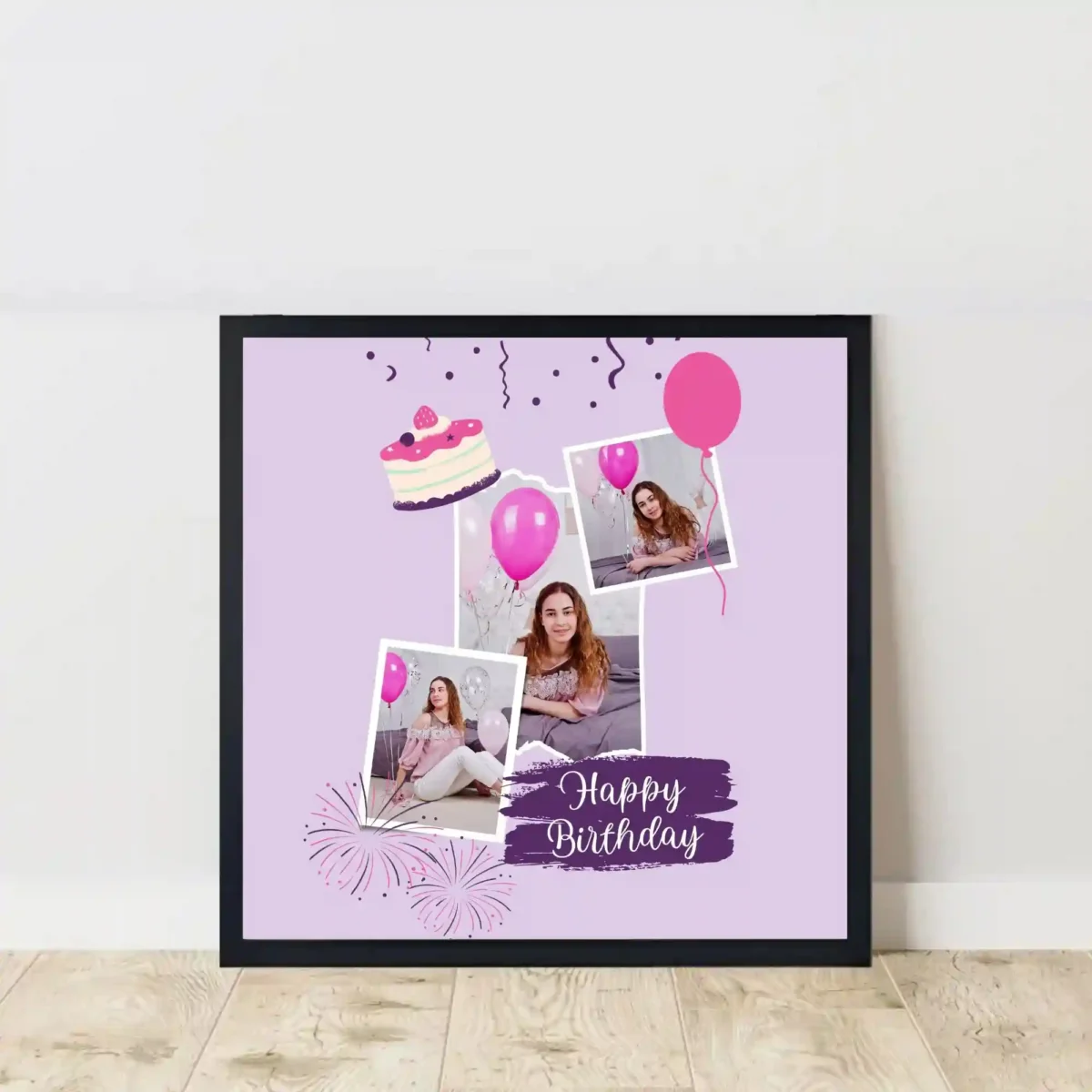 purple party vibes frame on floor