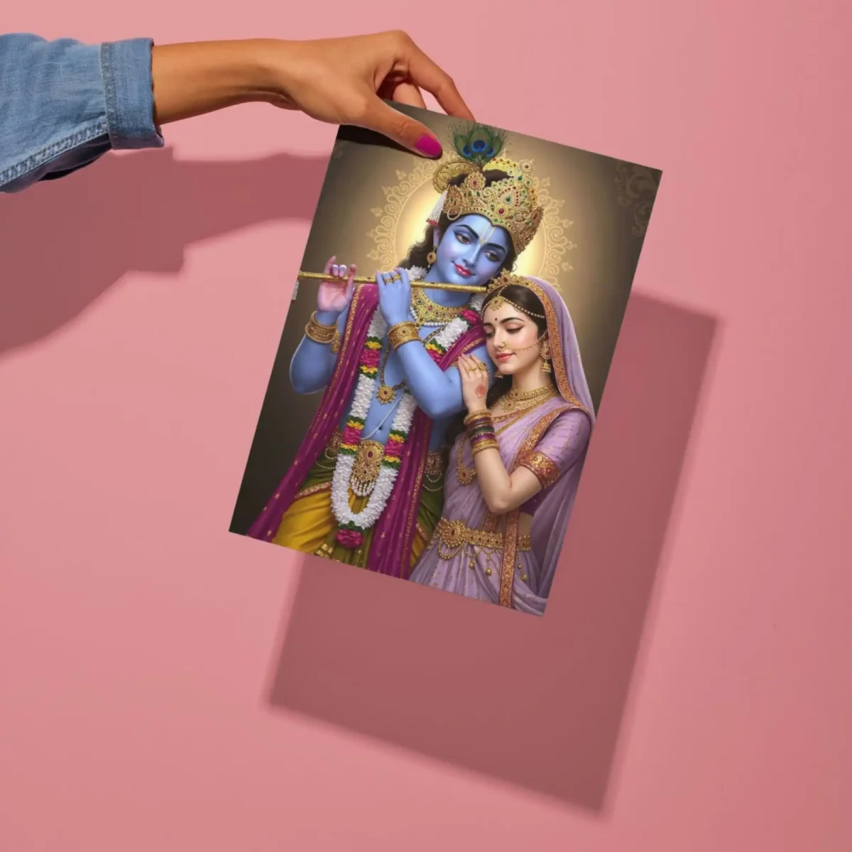 radha krishna metal poster preview