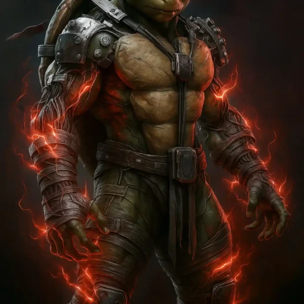 raphael ninja turtle shadow warrior metal poster