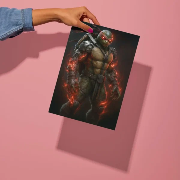 raphael ninja turtle shadow warrior metal poster preview