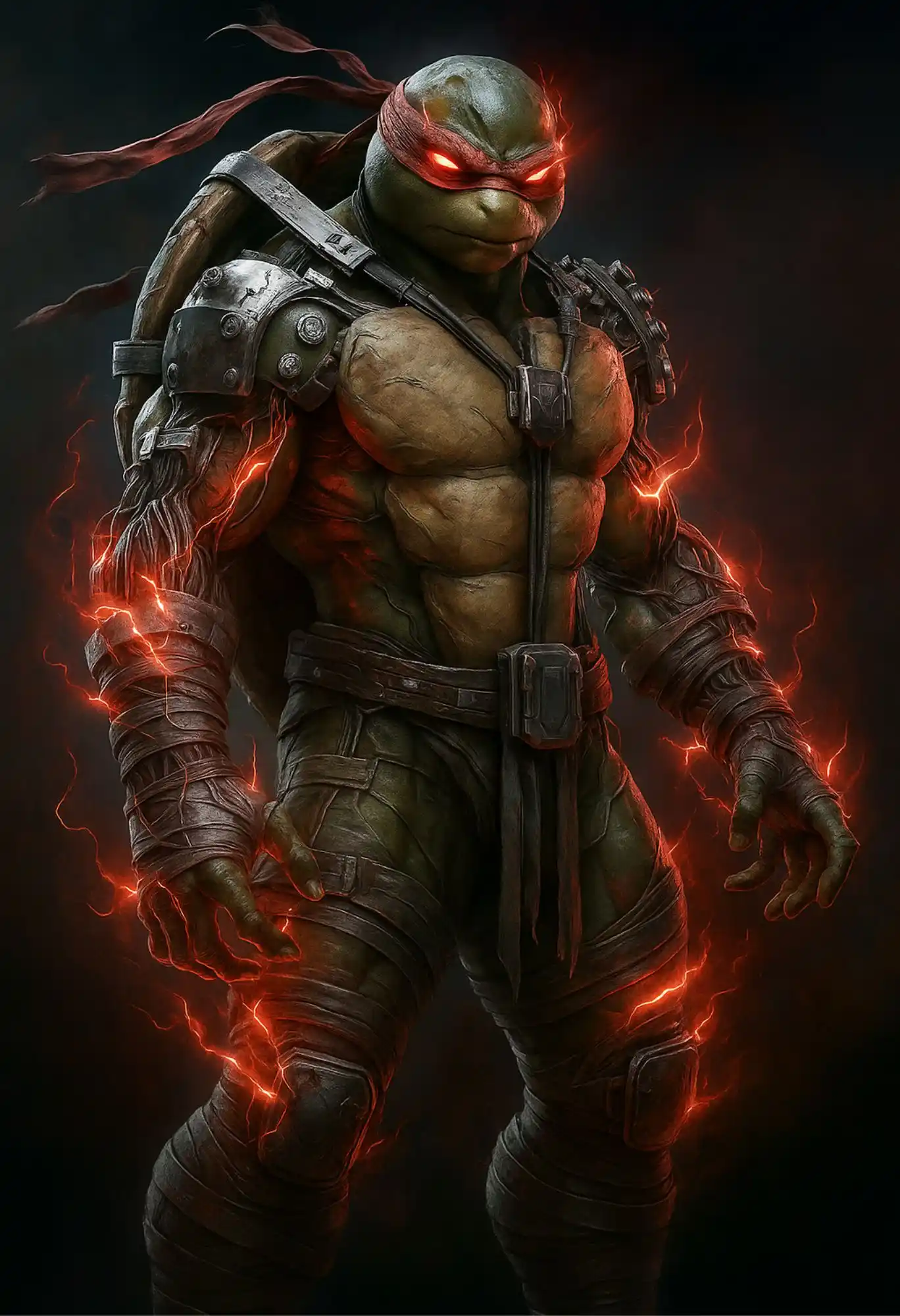 raphael ninja turtle shadow warrior metal poster