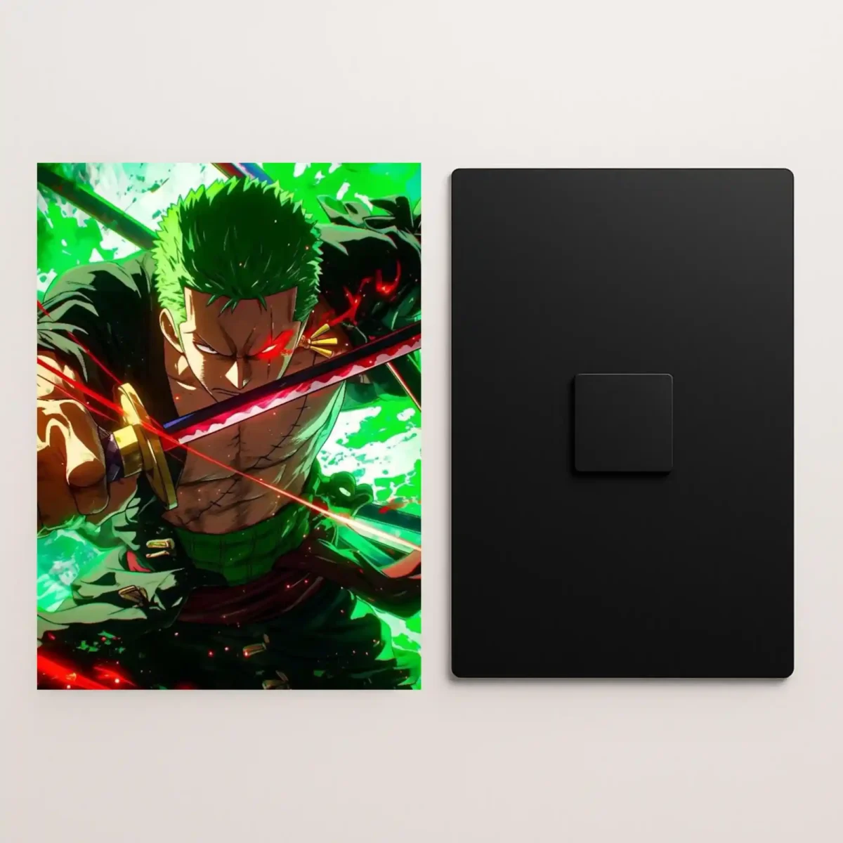 roronoa zoro santoryu metal poster front and back preview