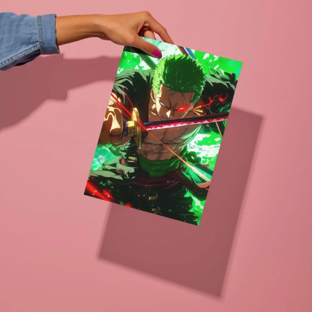 roronoa zoro santoryu metal poster preview