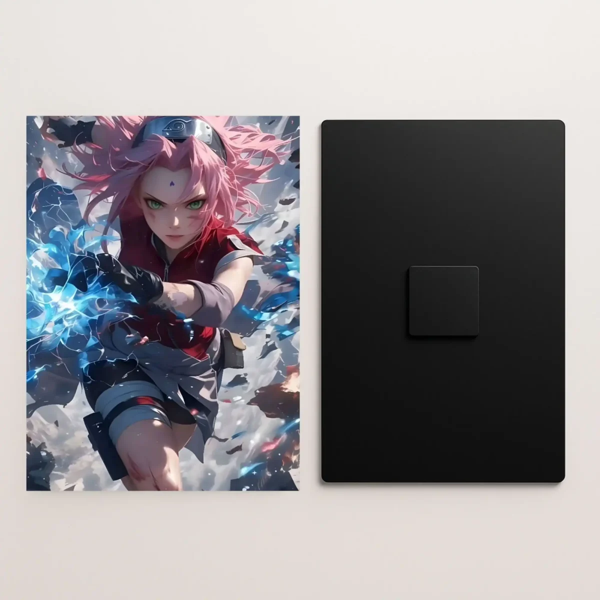 sakura haruno metal poster front and back preview