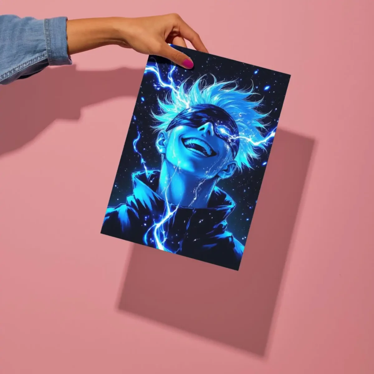 saturo gojo metal poster preview