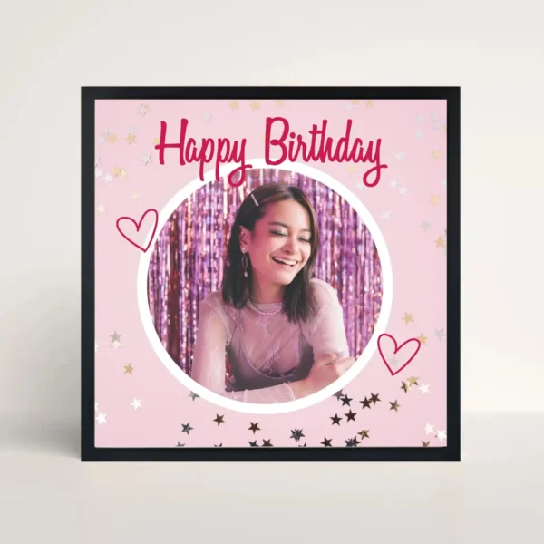 shining moments birthday frame front view