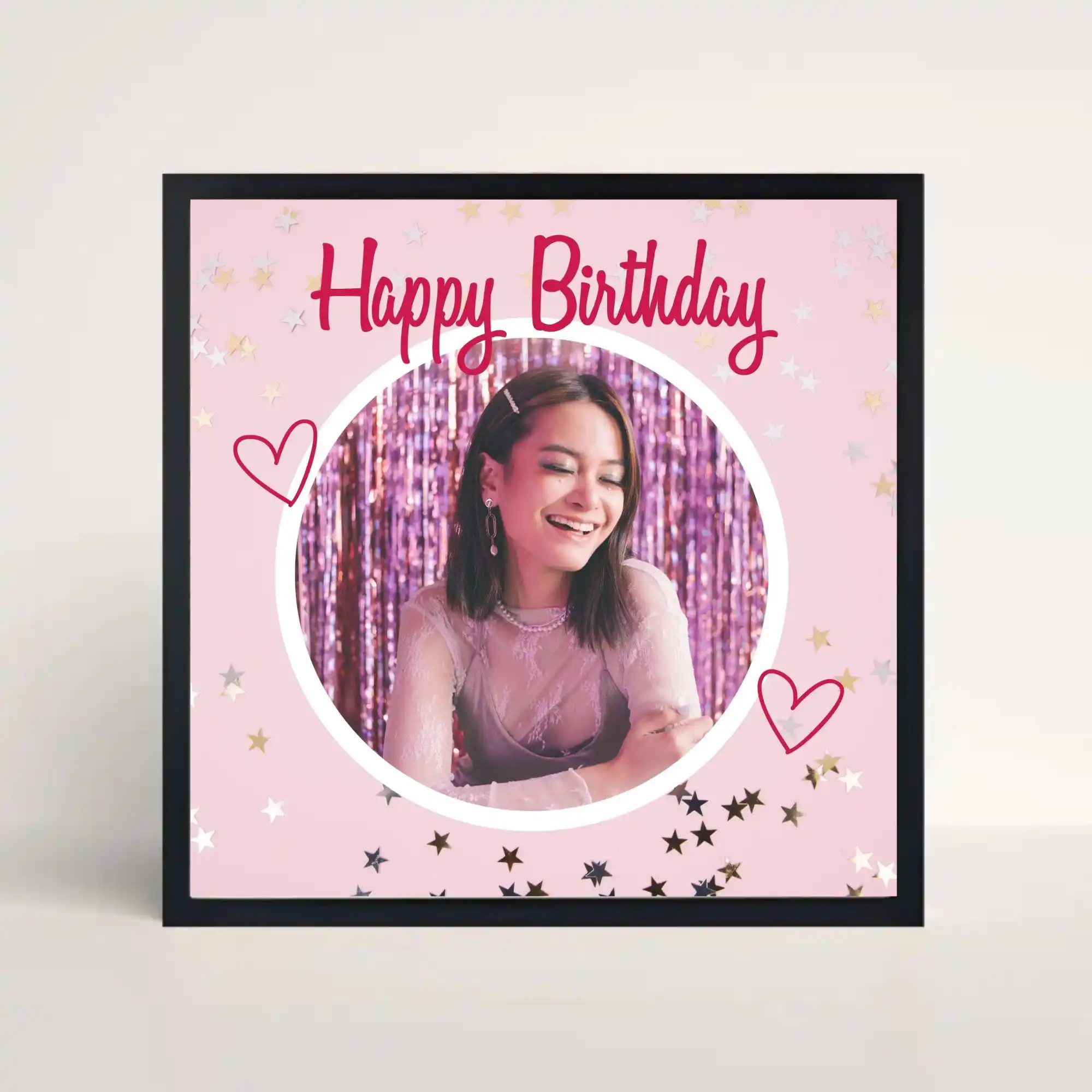 shining moments birthday frame front view