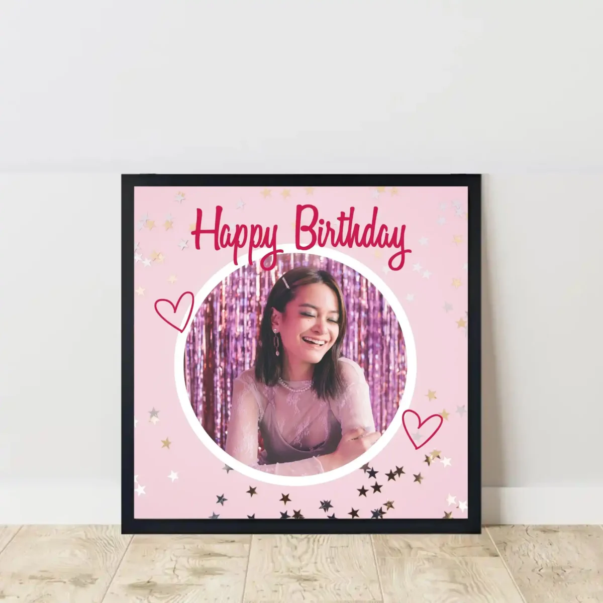 shining moments birthday frame on floor