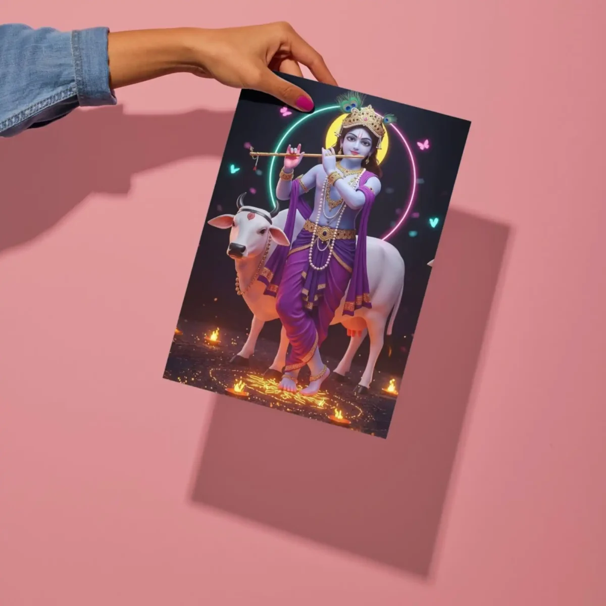 shri krishna murari metal poster preview