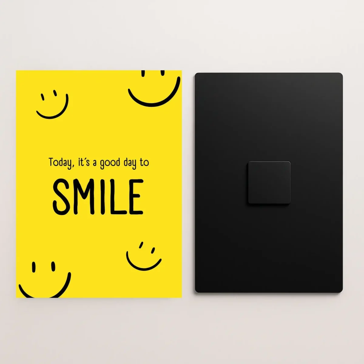 smile quote metal poster front and back preview