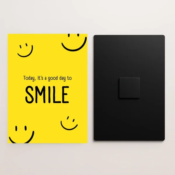 smile quote metal poster front and back preview