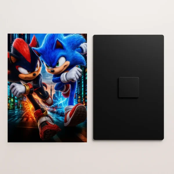 sonic vs knuckles metal poster front and back preview