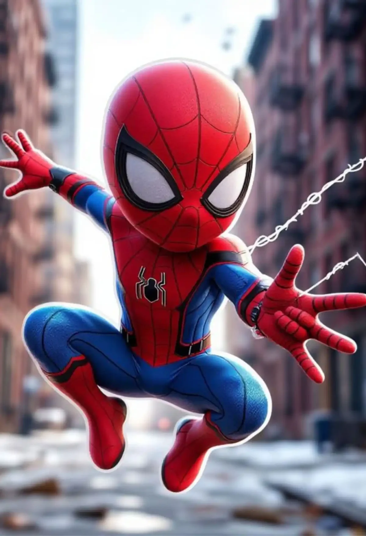 spiderman marvel chibi metal poster