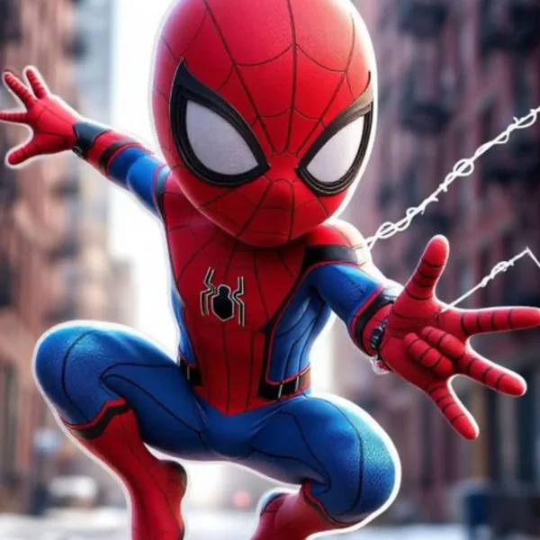 spiderman marvel chibi metal poster