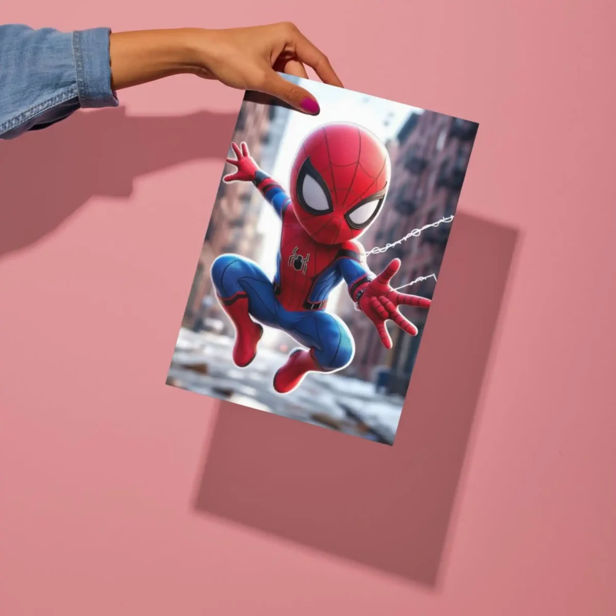 spiderman marvel chibi metal poster preview