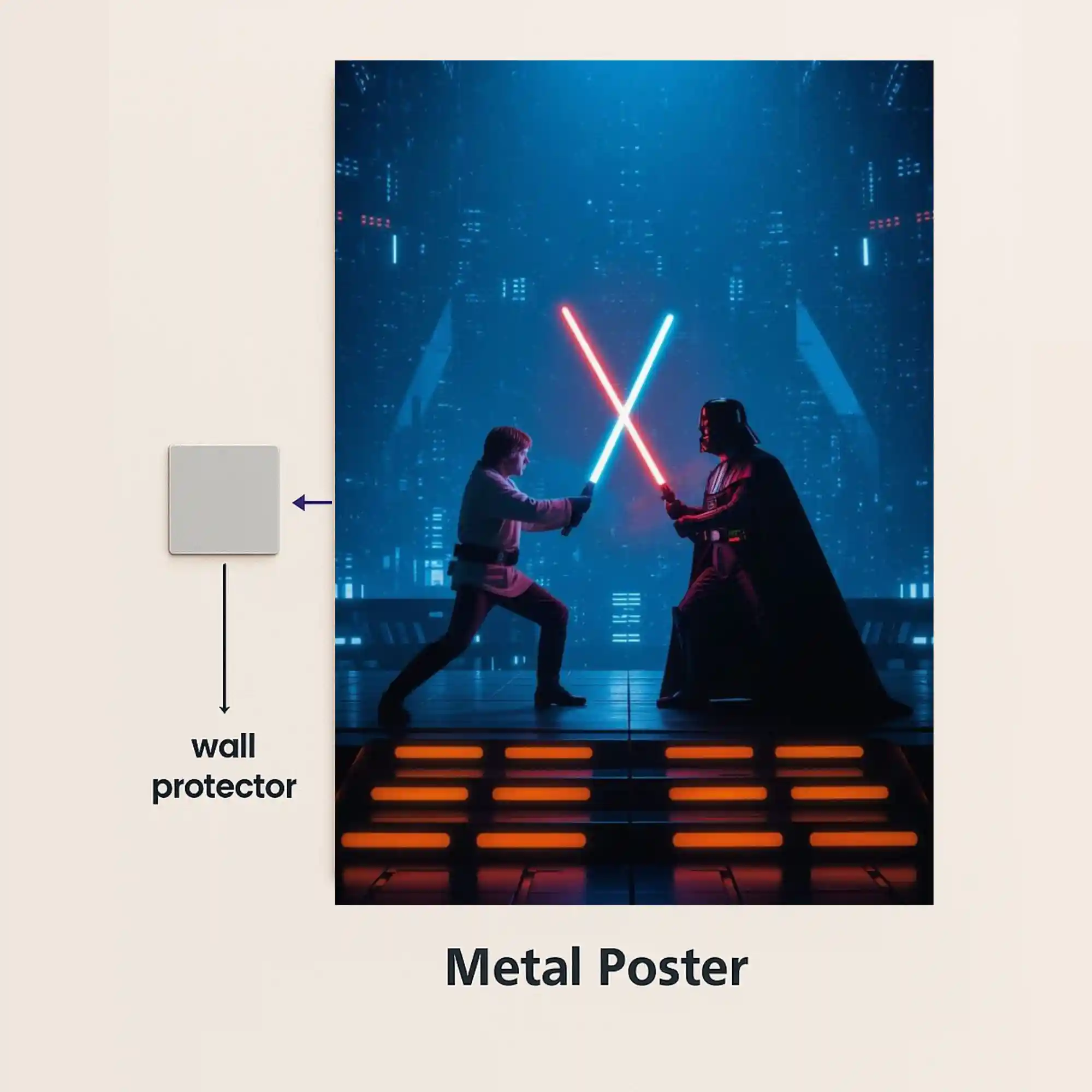 star wars metal poster with wall protector