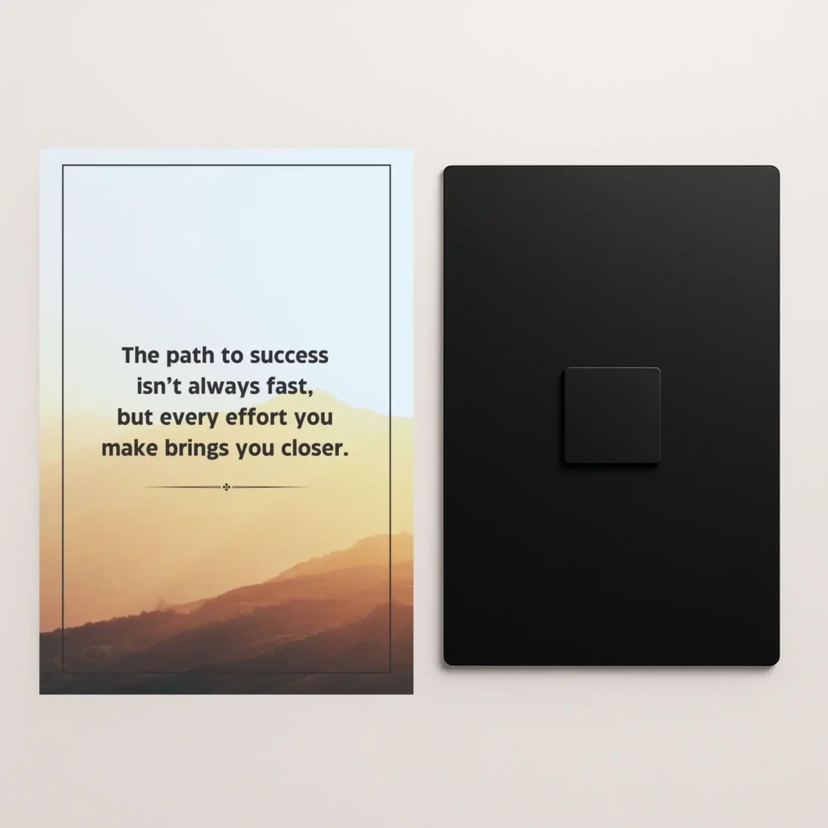 success quote metal poster front and back preview